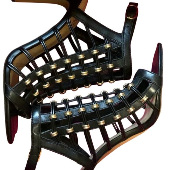 Vince Camuto Kalare sexy Caged heels black with gold accents - Picture 2 of 5